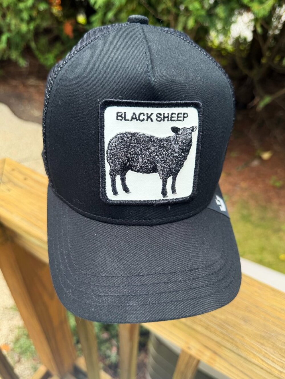 Goorin Bros The Farm Black Sheep Black Mesh SnapBack Trucker Hat One Size